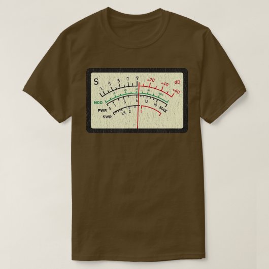SWR Meter Amateur Ham Radio Distress Design T-shirt (Design voorkant)