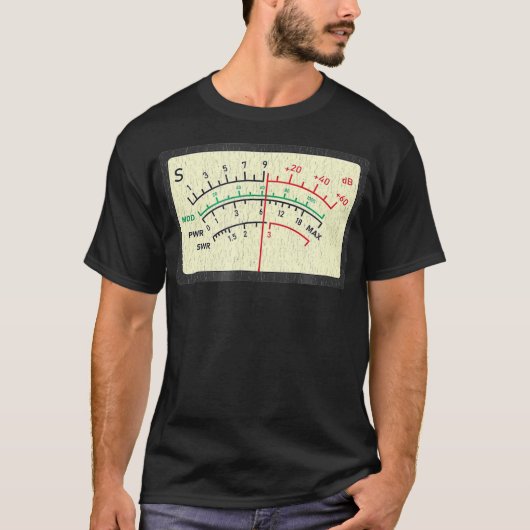 SWR Meter Amateur Ham Radio Novelty Distressed T-shirt (Voorkant)