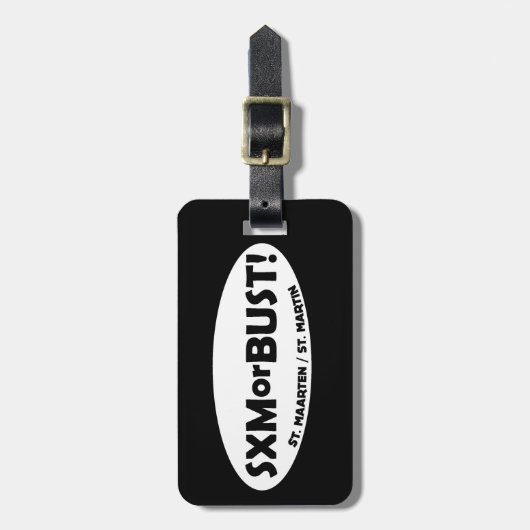 SXMorBUST BAGAGELABEL - ZWART (Voorkant verticaal)