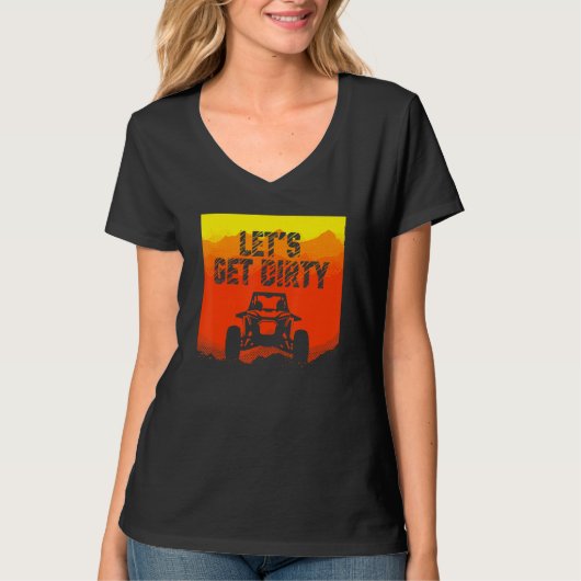 SxS Get Dirty Mountains Sunset T-shirt (Voorkant)