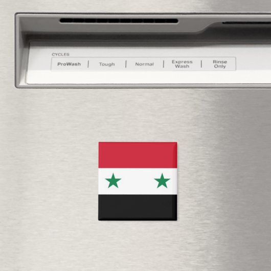 SY001 Syrian FLAG Syria, Fridge Magneet (Insitu (Vaatwasser))