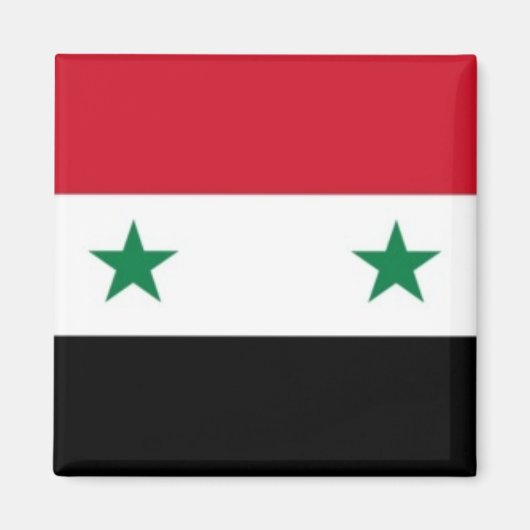 SY001 Syrian FLAG Syria, Fridge Magneet (Voorkant)