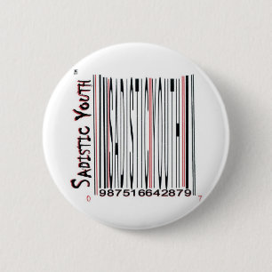 SY Bar Code Pin Ronde Button 5,7 Cm