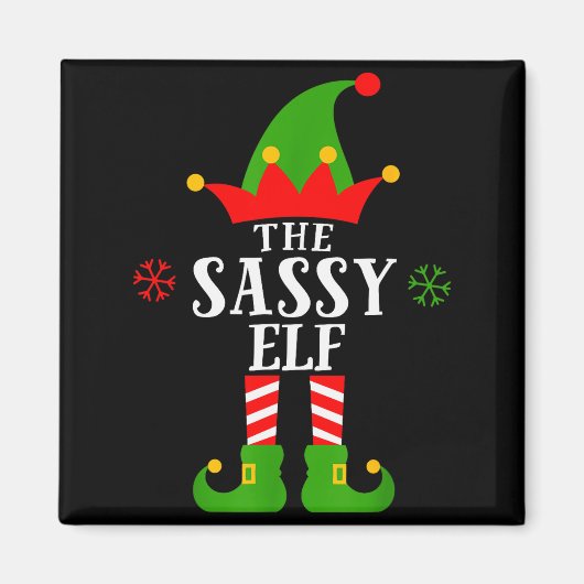 Sy Elf Funny Matching Family Group Christmas Pajam Magneet (Voorkant)