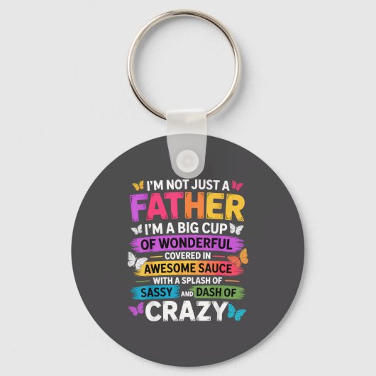 Sy Father Funny Quote Dad Humor Men Women  Sleutelhanger (Voorkant)