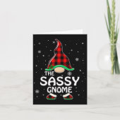 Sy Gnome Buffalo Plaid Bijpassende familie Kerstmi Kaart (Voorkant)