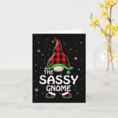 Sy Gnome Buffalo Plaid Bijpassende familie Kerstmi Kaart (Gele Bloem)