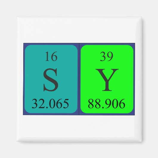 Sy periodieke lijstnaam magneet 2 (Voorkant)