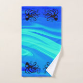 Sybille's Octo on Blue Green - Bathroom Towel Set Bad Handdoek (Handdoek)