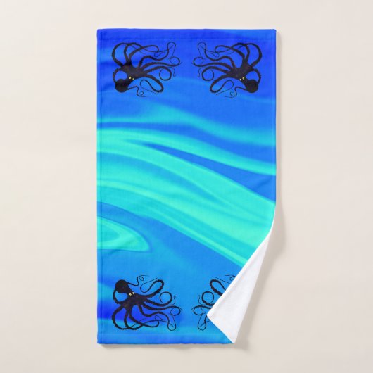 Sybille's Octo on Blue Green - Bathroom Towel Set Bad Handdoek (Handdoek)