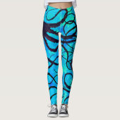 Sybille's octopus on Aqua - Leggings (Voorkant)
