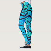 Sybille's octopus on Aqua - Leggings (Links)