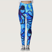 Sybille's octopus on Blue - Leggings (Voorkant)