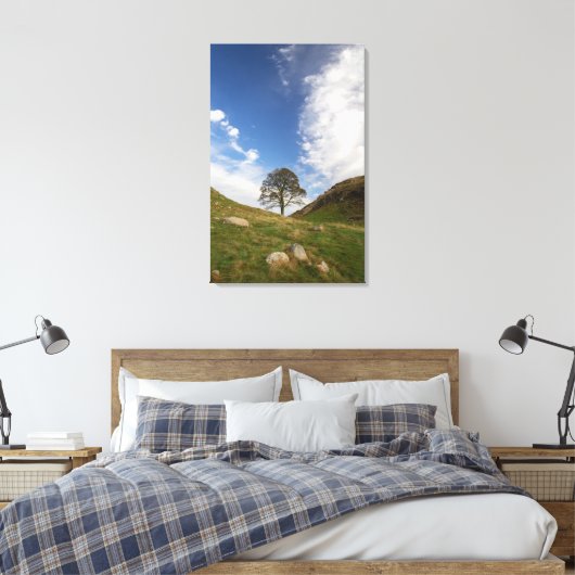 Sycamore Gap Stretched Canvas Print (Insitu (Slaapkamer))