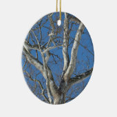 Sycamore-structuur tegen Winter Sky-items Keramisch Ornament (Rechts)