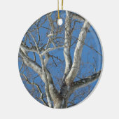 Sycamore-structuur tegen Winter Sky-items Keramisch Ornament (Links)