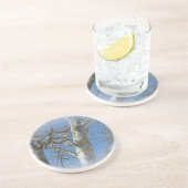 Sycamore-structuur tegen Winter Sky-items Zandsteen Onderzetter (Zijkant)