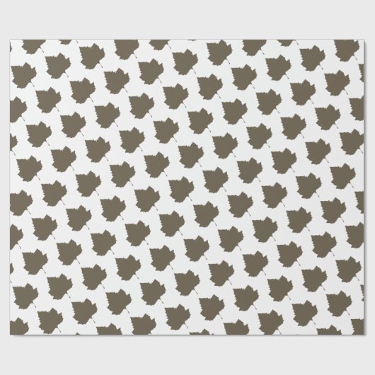 Sycamore Tree Brown Leaf Pattern Cadeaupapier (Vlak)