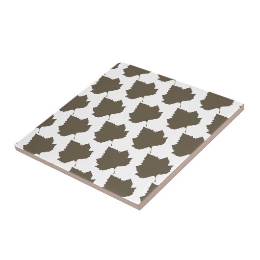 Sycamore Tree Brown Leaf Pattern Tegeltje (Zijkant)