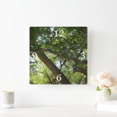 Sycamore Tree Green-Natuur Vierkante Klok (Huis)