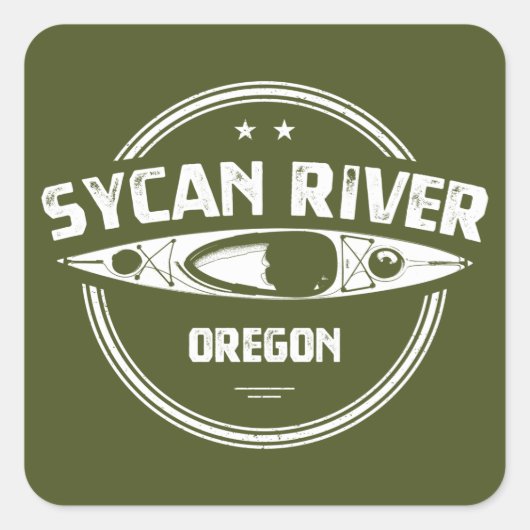 Sycan River Oregon Kayaking Vierkante Sticker (Voorkant)