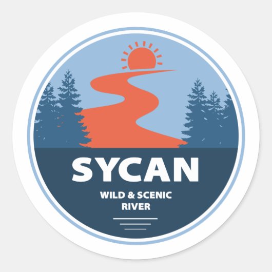 Sycan Wild and Schilderachtig River Oregon Ronde Sticker (Voorkant)