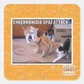 Sychronized Spaz Attack Vierkante Sticker (Voorkant)
