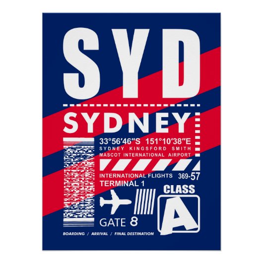 SYD Sydney Airport Perfect Poster (Voorkant)