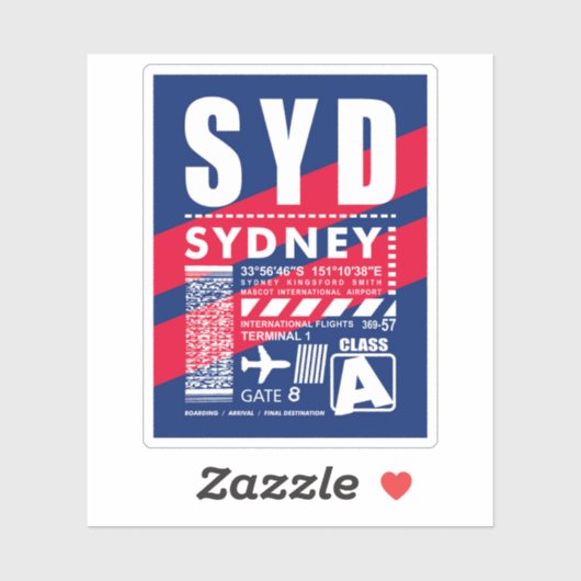 SYD Sydney luchthaven Sticker (Vel)