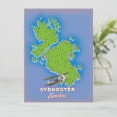 Sydkoster Zweedse  kaart reisposter. (Staand voorkant)