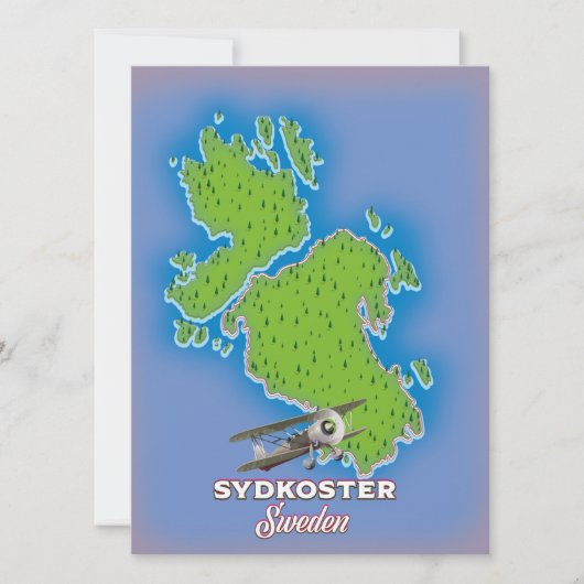 Sydkoster Zweedse  kaart reisposter. (Voorkant)