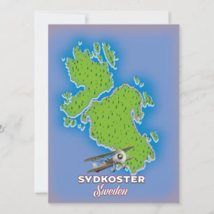 Sydkoster Zweedse  kaart reisposter.