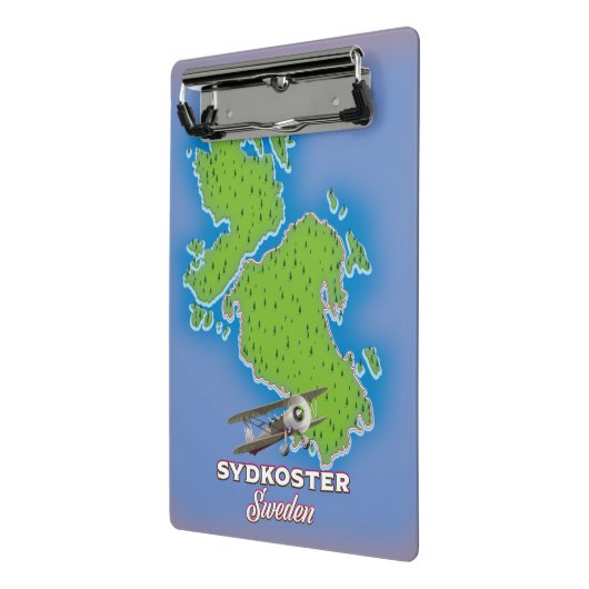 Sydkoster Zweedse  kaart reisposter. Mini Klembord (Angled2)