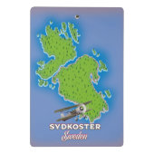 Sydkoster Zweedse kaart reisposter. Mini Klembord (Achterkant)