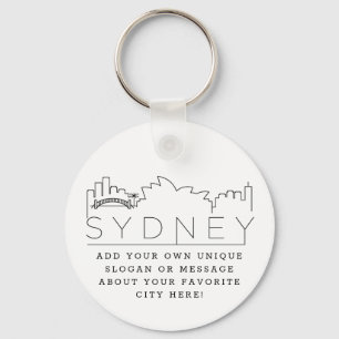 Sydney Aangepaste slogan voor de stijlvolle Skyl Sleutelhanger