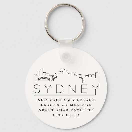 Sydney | Aangepaste slogan voor de stijlvolle Skyl Sleutelhanger (Voorkant)