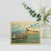 Sydney Australia Briefkaart Vintage Travel (Staand voorkant)