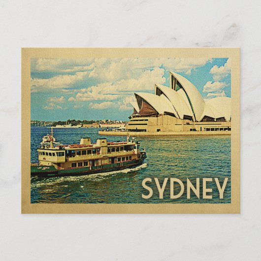 Sydney Australia Briefkaart Vintage Travel (Voorkant)