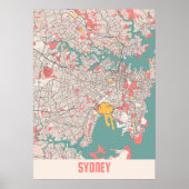 Sydney - Australia Chalk City Map Poster (Voorkant)