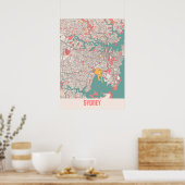 Sydney - Australia Chalk City Map Poster (Keuken)