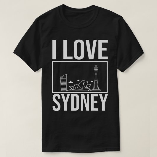 Sydney Australia City Skyline Map Revel T-shirt (Design voorkant)