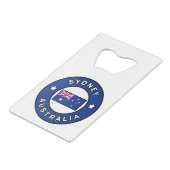 Sydney Australia Creditkaart Flessenopener (Achterkant Gekanteld)