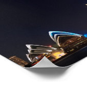 Sydney australia Harbor Bridge bij nacht panorama Poster (Hoek)
