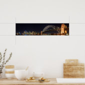 Sydney australia Harbor Bridge bij nacht panorama Poster (Keuken)