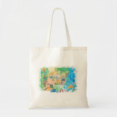Sydney Australia Illustrated Map met Landmarks Tote Bag (Voorkant)