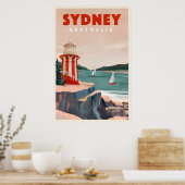 Sydney, Australia Lighthouse Vintage Travel Poster (Keuken)