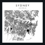 Sydney Australia Minimal Modern Street Map Poster<br><div class="desc">Sydney Australia Minimal Modern Street Map</div>
