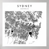 Sydney Australia Minimal Modern Street Map Poster (Voorkant)