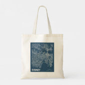 Sydney Australia Minimalist City Map Line Art Blue Tote Bag (Achterkant)
