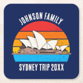 Sydney Australia Opera House Custom Blue Kartonnen Onderzetters (Voorkant)